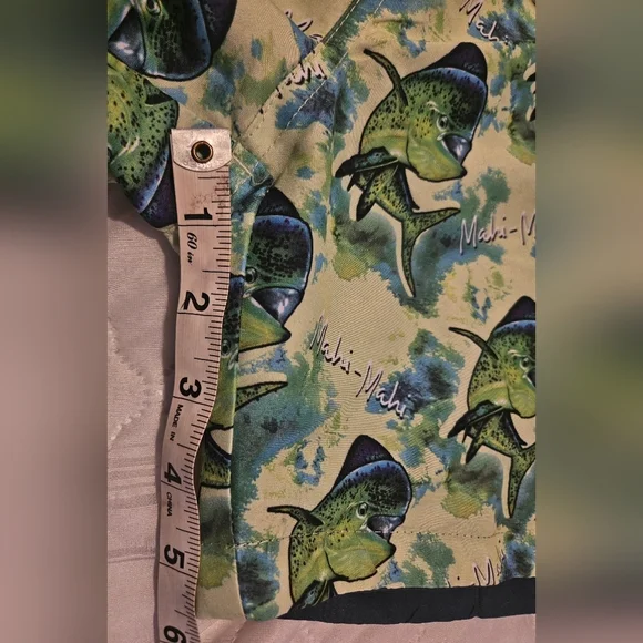 🩵Wave Life Mens Swim Shorts Trunks Reversible Fish Blue Green Sz 36💚 - Picture 4 of 8